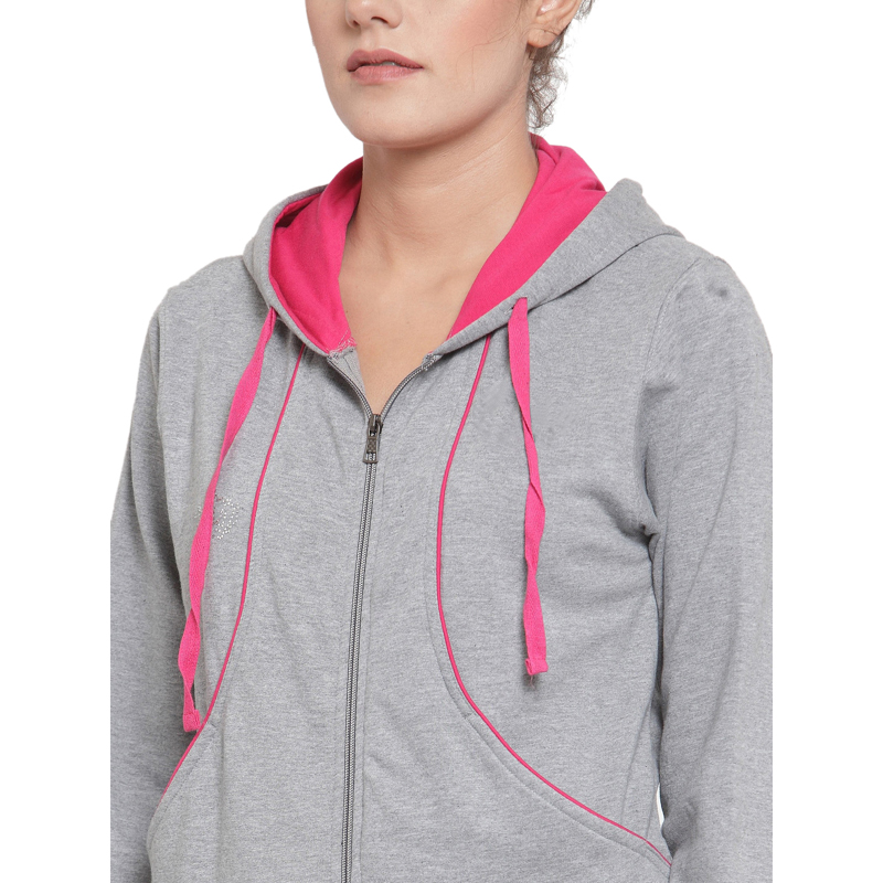 Grey & Pink Solid Tracksuits