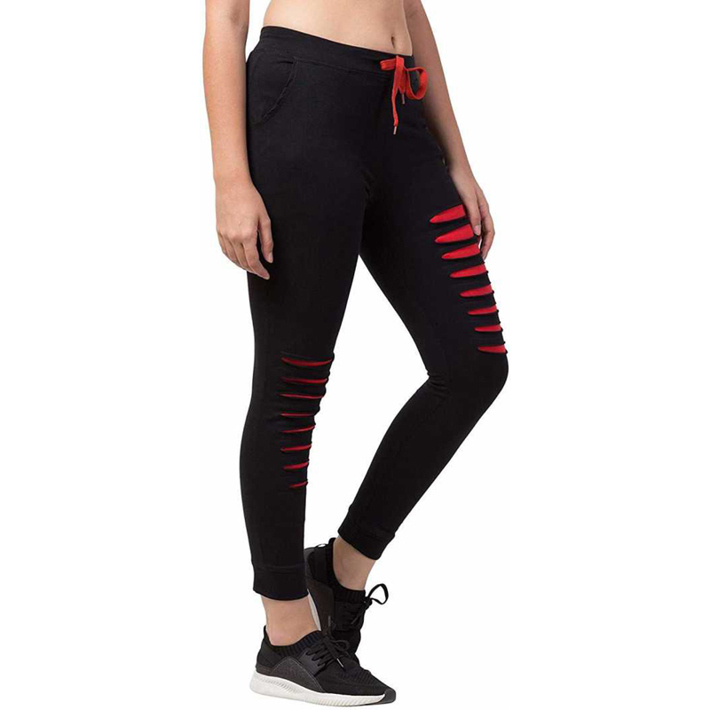 Black Distressed Jogger Pants