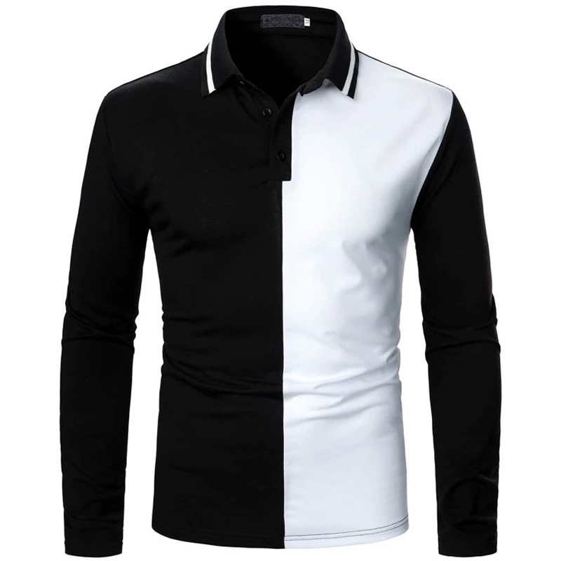 Two Tone Half Button Polo Shirts