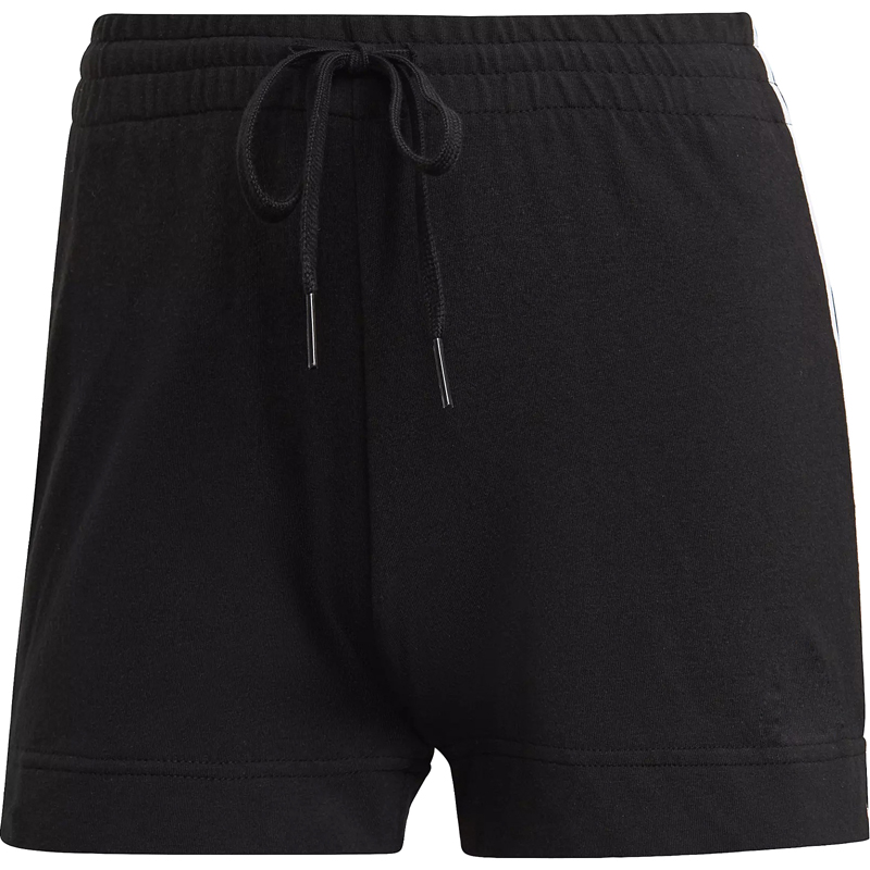 Solid Black Side 3 Stripes Running Shorts